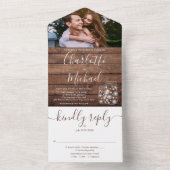 ラスティックウッドストリングライト メイソンジャー フォト ウェディング オールインワン招待状 (内側)