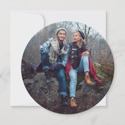 ラスティックウッドスライス写真ウェディング セーブザデート (裏面)