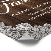 ラスティックウッドハート ブッシュピンク フラワー ウェディング フェイバー ポスター (角)