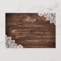 ラスティックウッドビンテージ レース 結婚式 RSVP