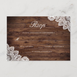 ラスティックウッドビンテージ レース 結婚式 RSVP