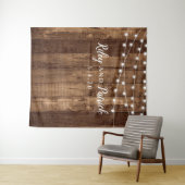 ラスティックウッドフェアリーライトパーティーウェディングシャワーの壁 タペストリー (インサイチュ(横))