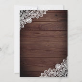 ラスティックウッドレースアイボリーフローラルイスラムウェディング 招待状 (裏面)