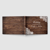 ラスティックウッドヴィンテージ レース 結婚式 ゲストブック (全面)