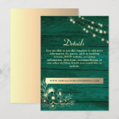 ラスティックウッド結婚式詳細ウェブサイト同封カード エンクロージャーカード (正面/裏面)