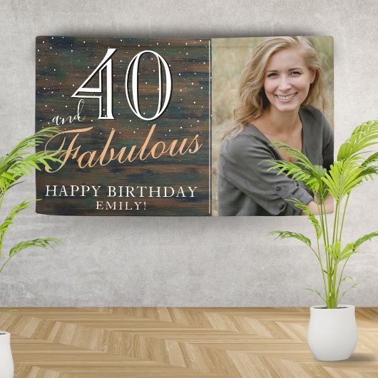 ラスティックウッド40歳の誕生日フォト 横断幕