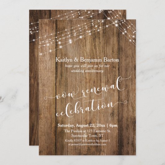 ラスティックウッド・アニバーサリー・ヴァウ・リニューアル・セレブレーション 招待状 (正面/裏面)
