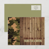 ラスティックウッド ウェスタン カモ ウェディング セーブ・ザ・デート 案内ポストカード (正面/裏面)
