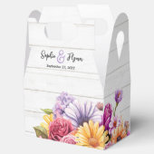 ラスティックウッド＆ウォータカラーフラワーのカントリーウェディング フェイバーボックス (オープン)