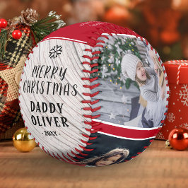 ラスティックウッド クリスマスお父さん3枚フォトコラージュ 野球ボール