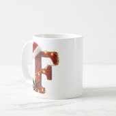 ラスティックウッド クリスマス 文字 F ストリングライト コーヒーマグカップ (正面左)