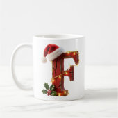 ラスティックウッド クリスマス 文字 F ストリングライト コーヒーマグカップ (左)