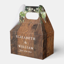 ラスティックウッド ストリング ライト グリーン ウェディング フェイバーボックス