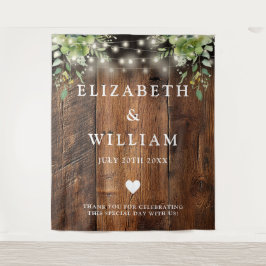 ラスティックウッド ストリング ライト グリーン フォト バックドロップ タペストリー