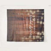 ラスティックウッド ストリング ライト ブライダル シャワー タペストリー (正面(横))