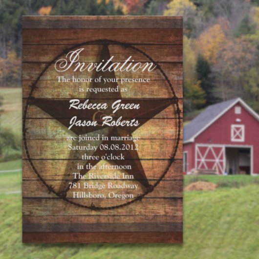 ラスティックウッド テキサススター ウエスタンウェディング 招待状