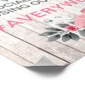 ラスティックウッド フラワー ウェディング ハッシュタグ フォトサイン ポスター (角)