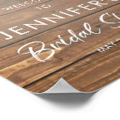 ラスティックウッド フラワー ブライダルシャワー ウェルカムサイン ポスター (角)