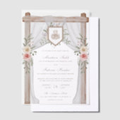 ラスティックウッド フローラル キャノピー イスラム教 ムスリム ウェディング ベラム紙招待状 (オフセット)
