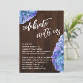 ラスティックウッド ブルー ハイドランジア 一緒にお祝いしよう 招待状 (スタンド正面)