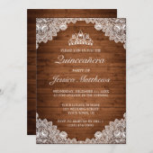 ラスティックウッド＆ホワイトレースのティアラ キンセアニェラ 招待状 (正面/裏面)