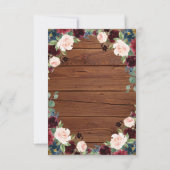 ラスティックウッド マルサラ ウェディング レセプションの詳細 招待状 (裏面)