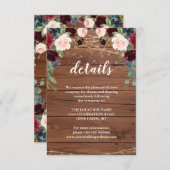 ラスティックウッド マルサラ ウェディング レセプションの詳細 招待状 (正面/裏面)