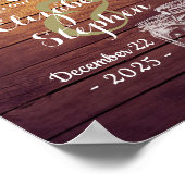 ラスティックウッド メイソンジャー ストリングライト ウェディングウェルカム ポスター (角)