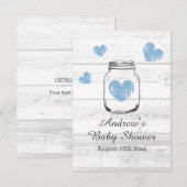 ラスティックウッド メイソンジャー 男の子のベビーシャワーパーティー エンクロージャーカード (正面/裏面)