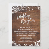 ラスティックウッド・ライト&レースのウェディングレセプション 招待状 (正面)