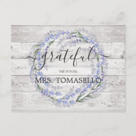 ラスティックウッド ラベンダー ブライダルシャワー サンクス ポストカード