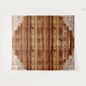 ラスティックウッド＆レース バット・ミッツヴァー フォト背景 タペストリー (正面(横))