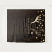 ラスティックウッド ローズゴールド アントラー アロー ウェディング タペストリー (正面(横))