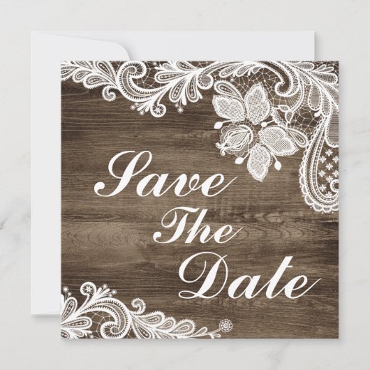 ラスティックウッド & ヴィンテージラッセルのウェディング・セーブ・ザ・デート 招待状 (正面)