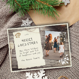 ラスティックウッド 古紙 スクリプト クリスマス 写真 ホリデー