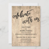 ラスティックウッド　私たちと一緒にお祝いしよう　結婚披露宴 招待状 (正面)