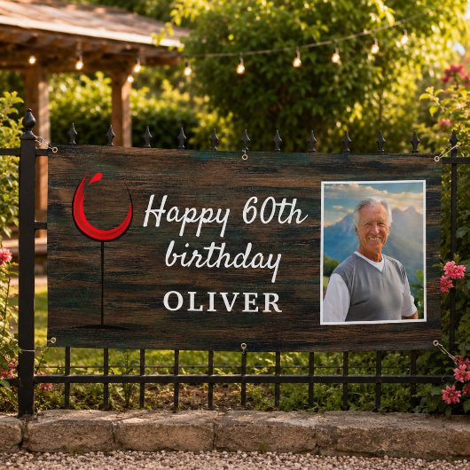 ラスティックウッド 赤ワイン 60歳の誕生日 写真背景 横断幕