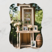 ラスティックエレガンス： ウルン付きのウェディングシグネチャーテーブル (正面/裏面)