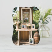 ラスティックエレガンス： ウルン付きのウェディングシグネチャーテーブル (スタンド正面)