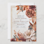 ラスティックエレガンス オータム フラワル ウェディング 招待状 (正面)