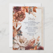 ラスティックエレガンス オータム フラワル ウェディング 招待状 (裏面)