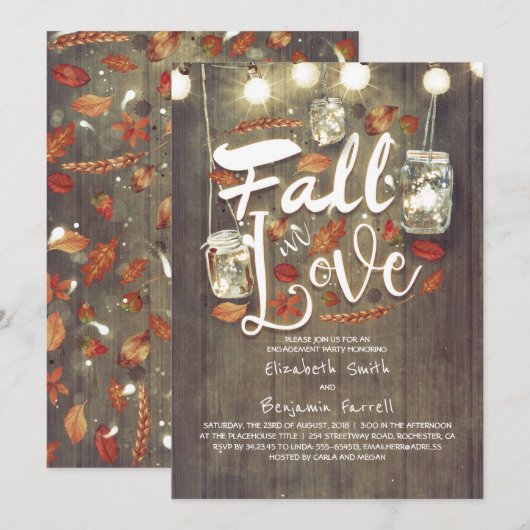 ラスティックエンゲージメントパーティー 招待状 (正面/裏面)