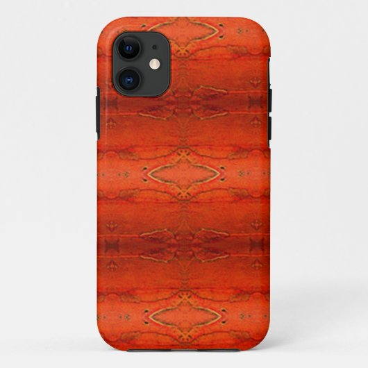 ラスティックオレンジのアステカ柄 Case-Mate iPhoneケース (裏面)