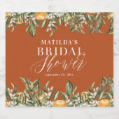 ラスティックオレンジシトラスボタニカルブライダルシャワーパーティー リキュールボトルラベル (シングルラベル)