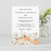 ラスティックオータムウェディング | 水彩のカボチャ 招待状 (スタンド正面)