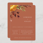 ラスティックオータムブーケ　ラストウェディング招待状 案内状 (正面/裏面)