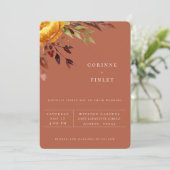 ラスティックオータムブーケ　ラストウェディング招待状 案内状 (スタンド正面)