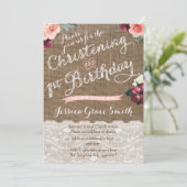 ラスティックオータムベビー祝福1歳誕生日パーティーガール 招待状 (スタンド正面)