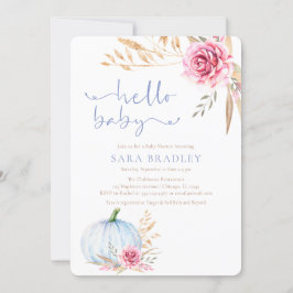 ラスティックオータムボホー パンプキン ベイビーボーイ シャワー 招待状