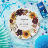 ラスティックオータム フローラル ウェディング サンクス ペーパープレート (パーティー)